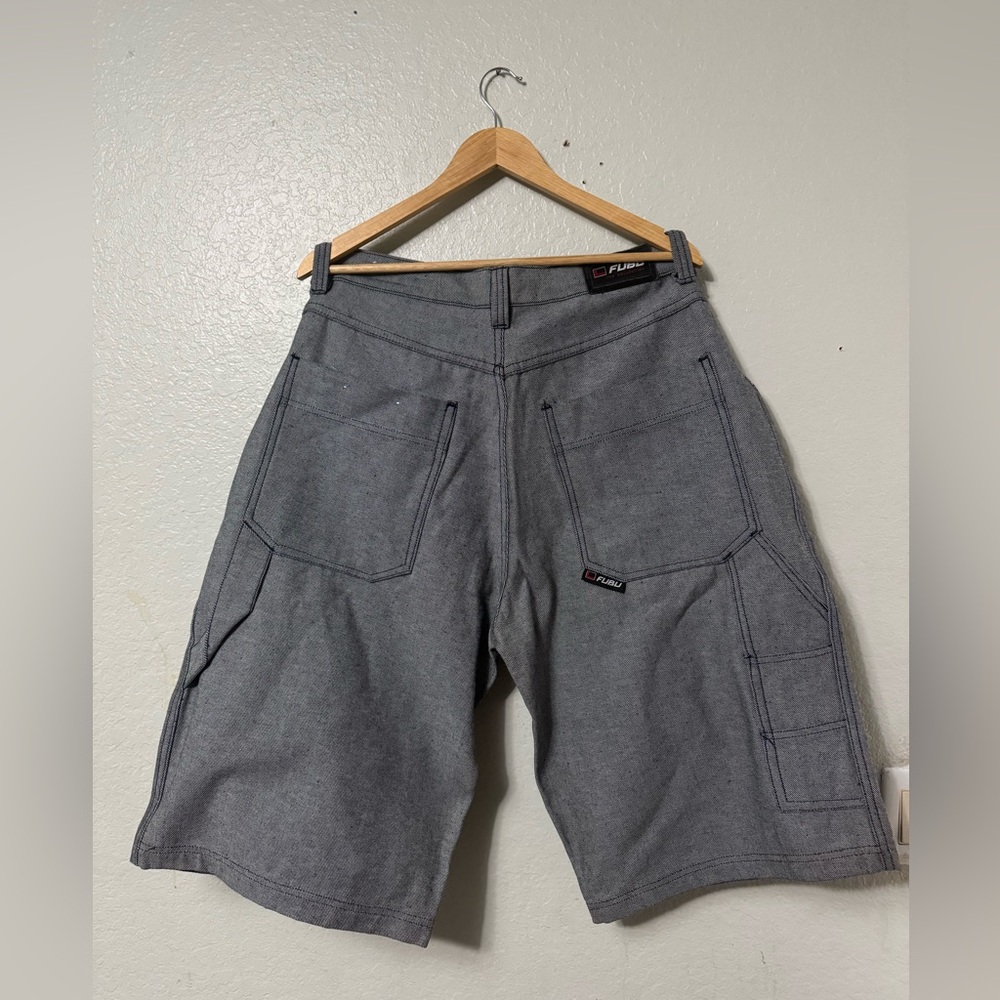 Fubu grey denim long shorts
